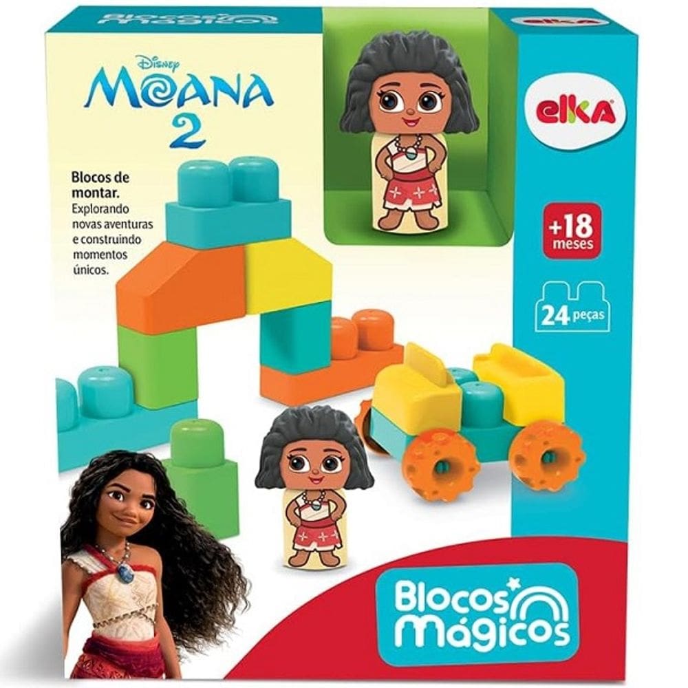 Brinquedo Infantil Blocos Magicos Disney Moana ELKA