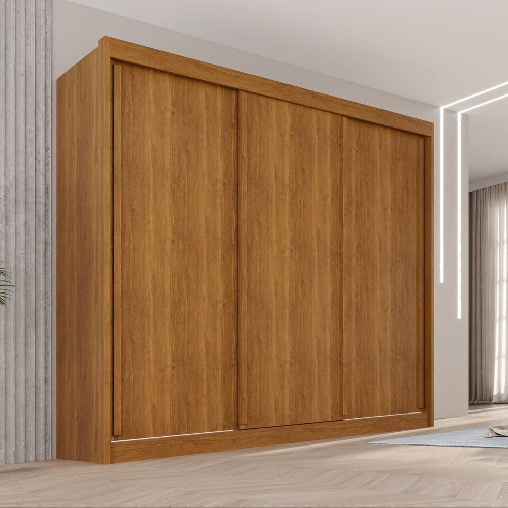 Guarda-roupa Casal 3 Portas 4 Gavetas 100% Mdf Ipanema Cinamomo/ Off White