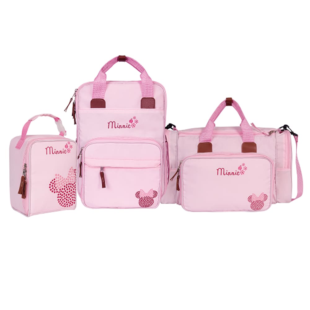 Kit Mochila Maternidade Premium Disney Minnie Rosa Babygo