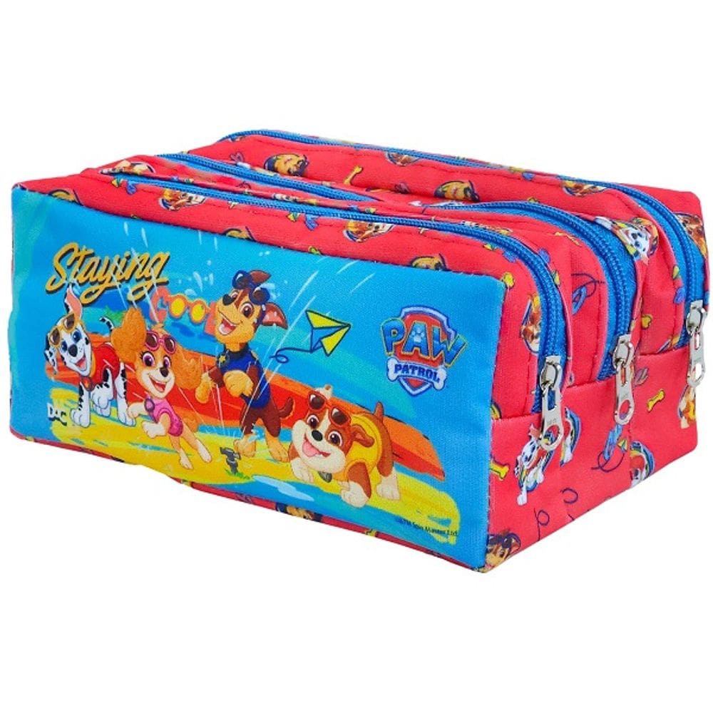 Estojo Escolar 3 Divisorias Patrulha Canina DAC Azul