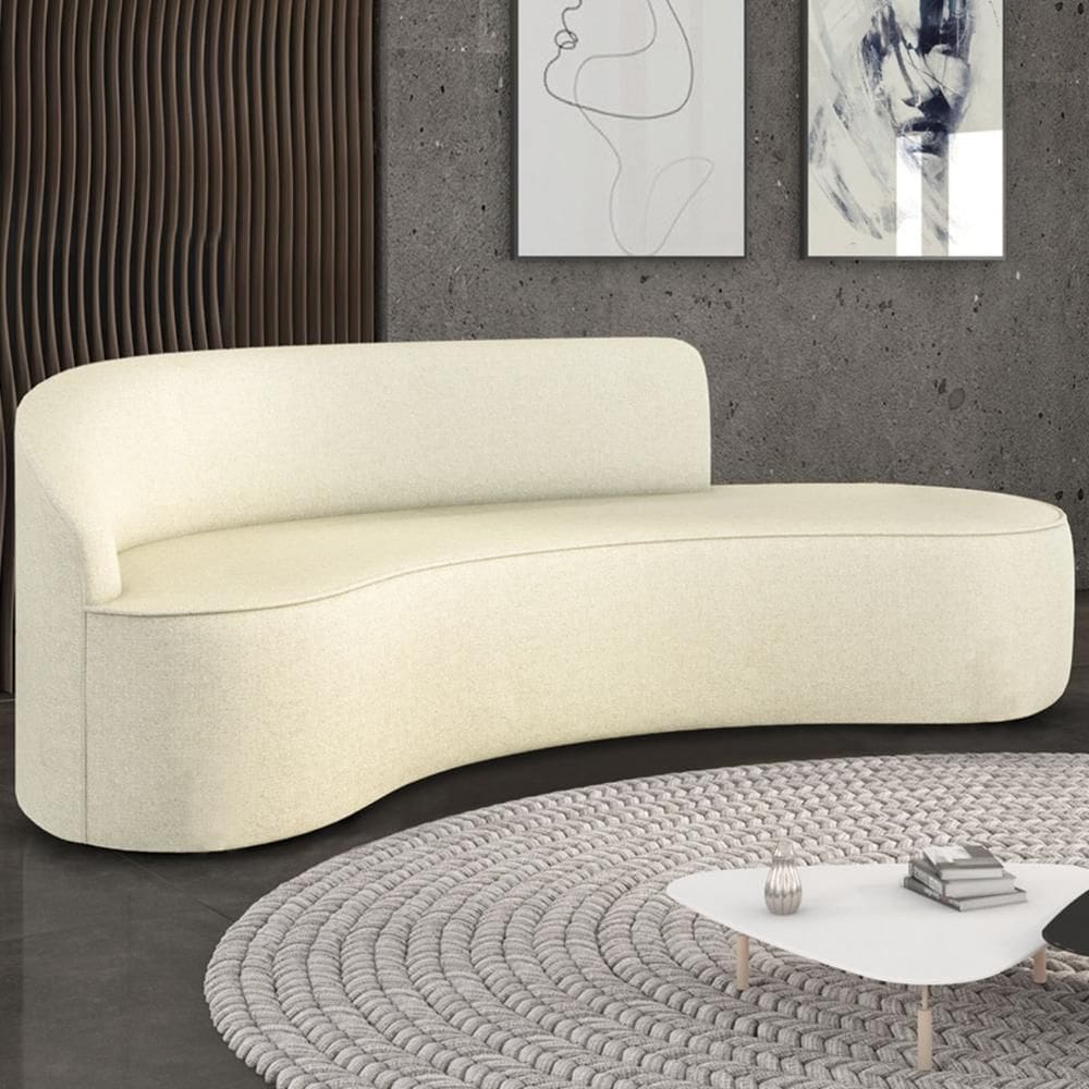 Sofá 4 Lugares para Sala 220cm Orgânico Wendi Linho Bege I01 - Mpozenato