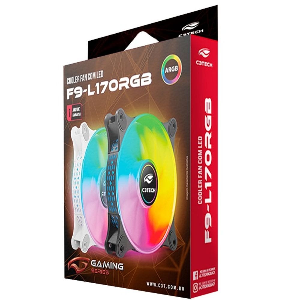 Cooler FAN F9-L170BK ARGB 12CM C3 TECH Gaming