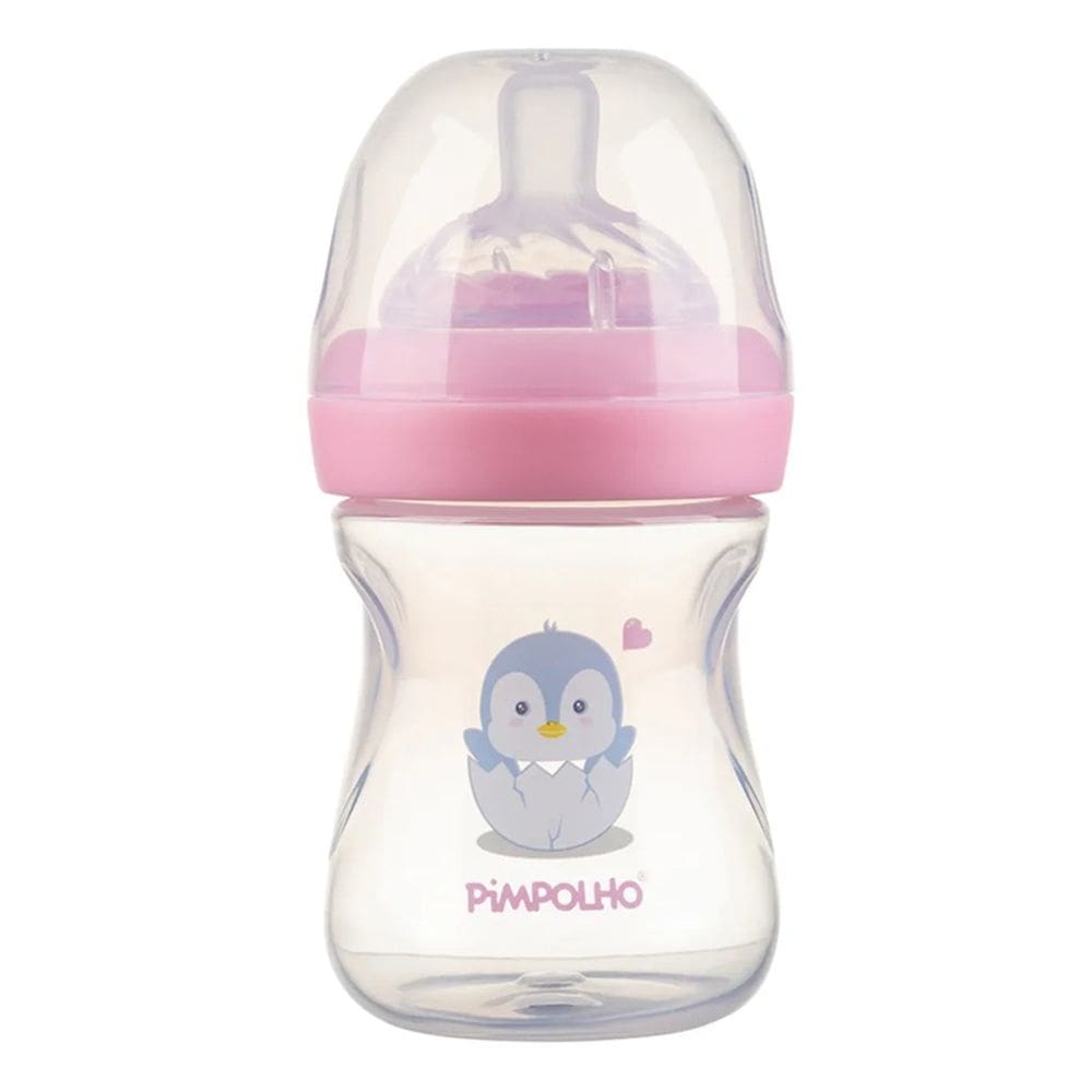 Mamadeira Serena Pinguim Rosa 150Ml - Pimpolho
