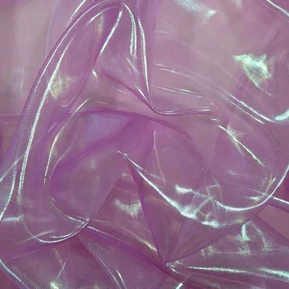 Tecido Organza Holografica Rosa Claro 1,00Mt X 1,50 +