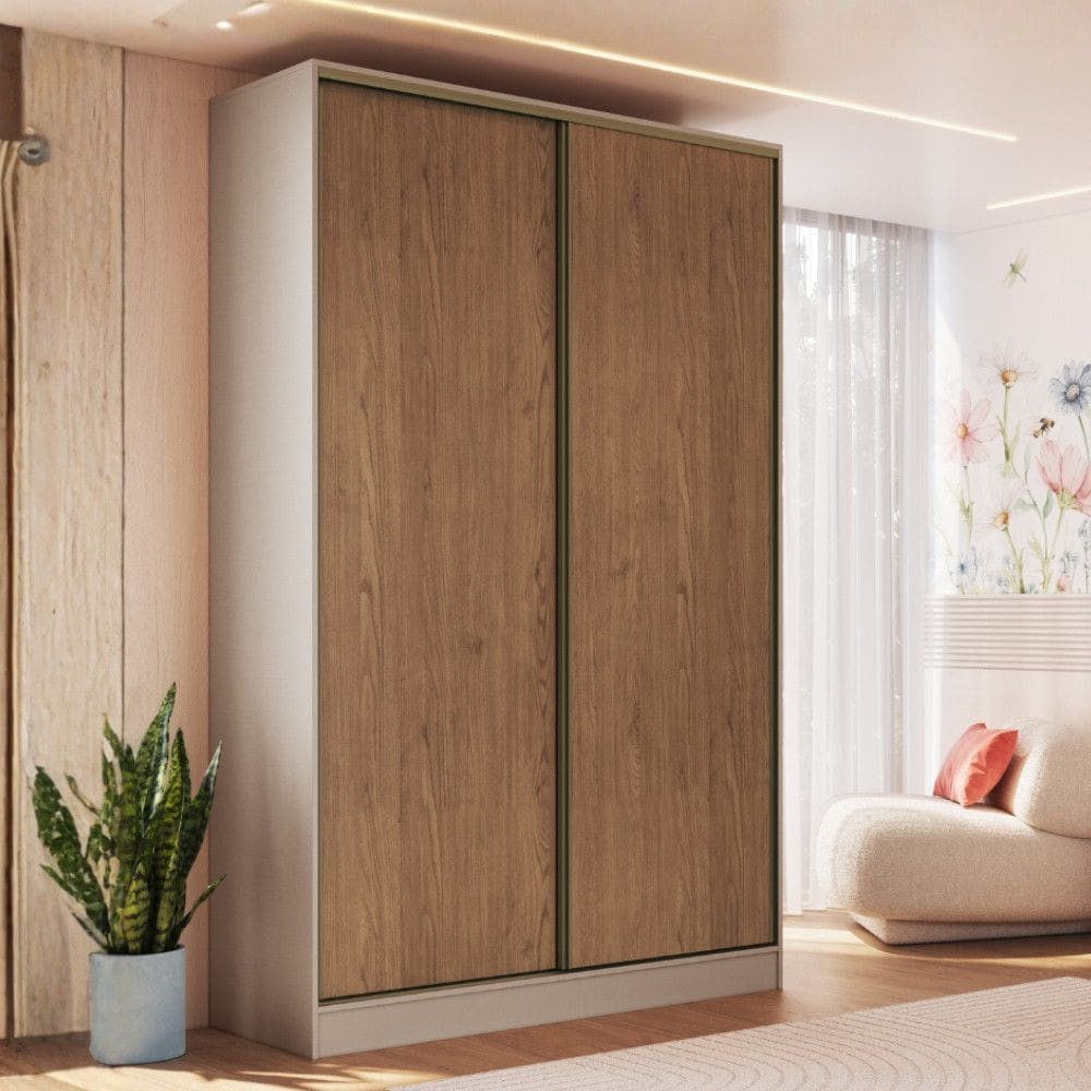 Guarda Roupa Solteiro 2 Portas de Correr em MDF Requinte+ Moveis Castro