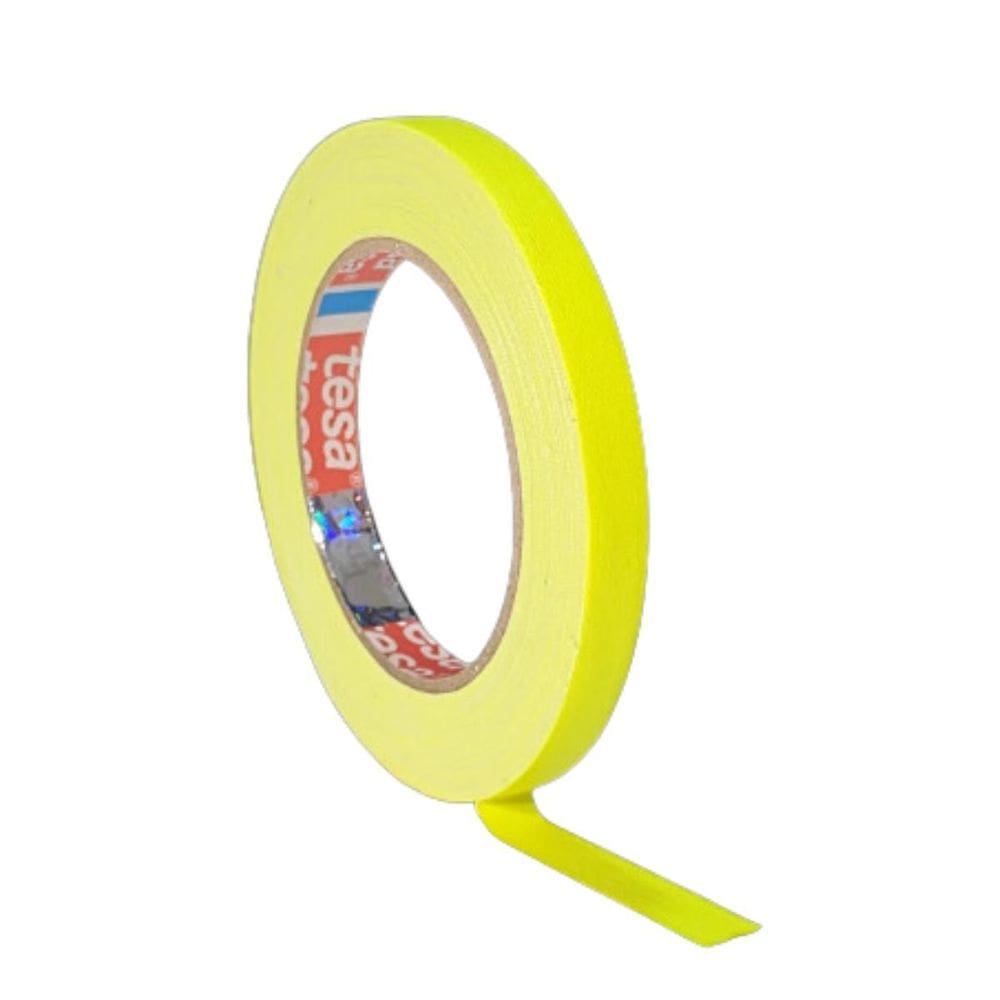 Fita Tecido Gaffer Tape Tesa 9Mm X 25M Amarela Fluorescente