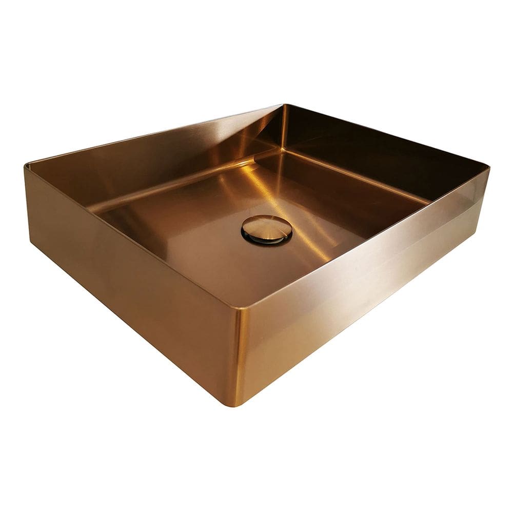 Cuba de Apoio Retangular Inox Rose Gold RC 320