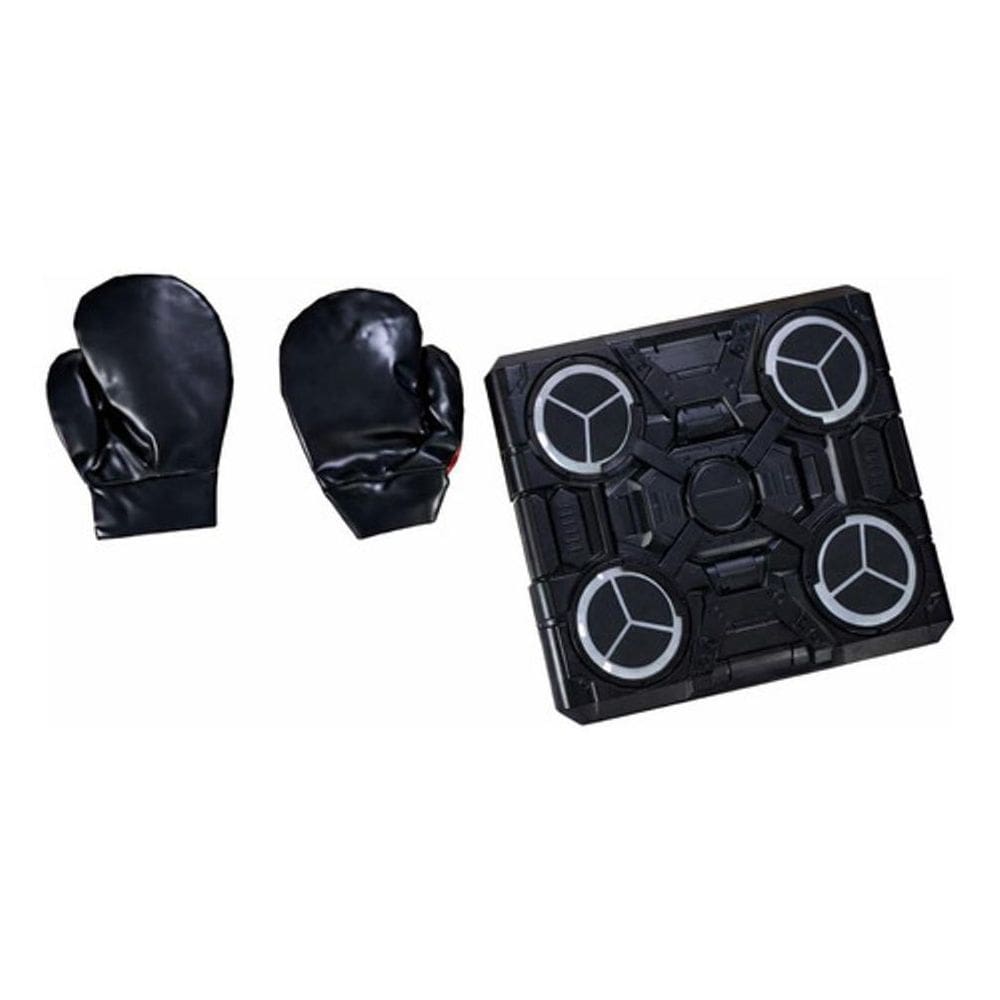 Máquina Alvo Boxe Musical Luvas Recarregável Treino Preto