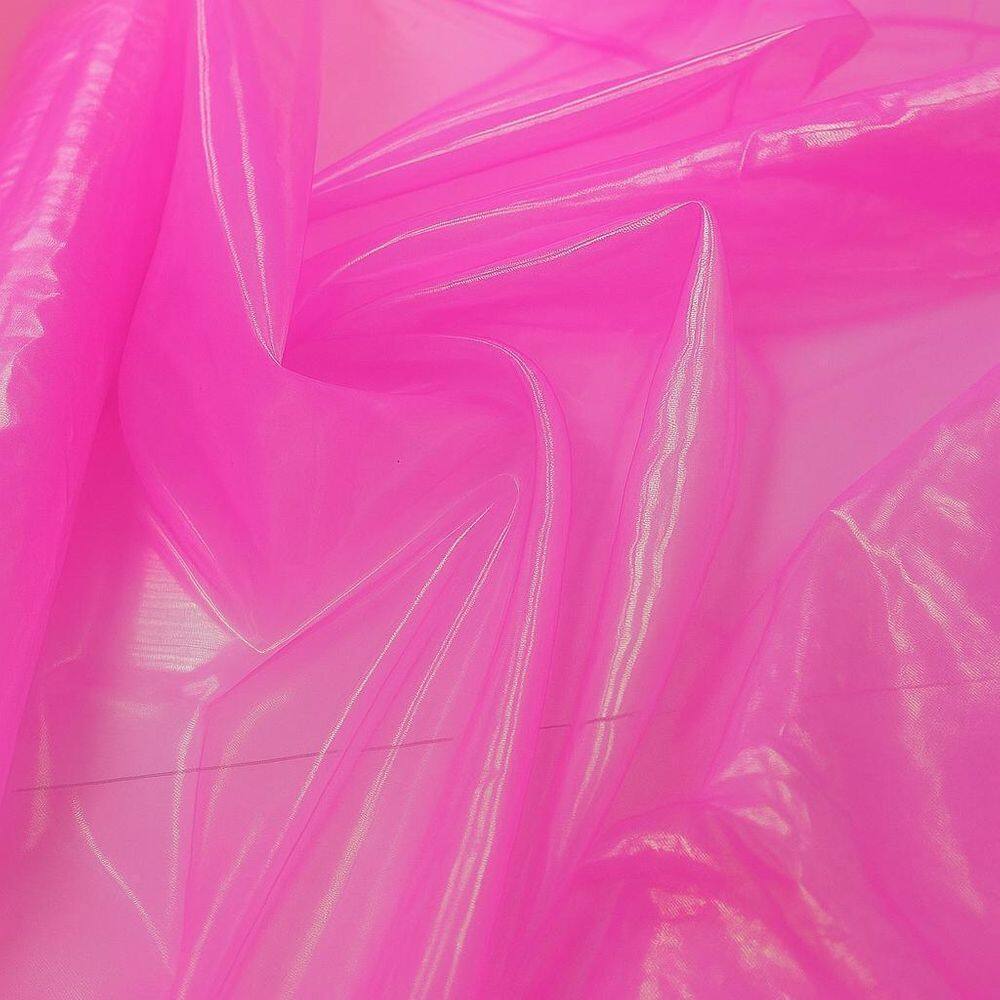 Tecido Organza Holografica Rosa Pink 3,00Mts X 1,50 +
