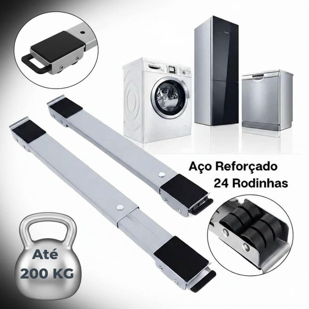 Suporte Ajustável Com Rodinhas E Trava Até 200Kg