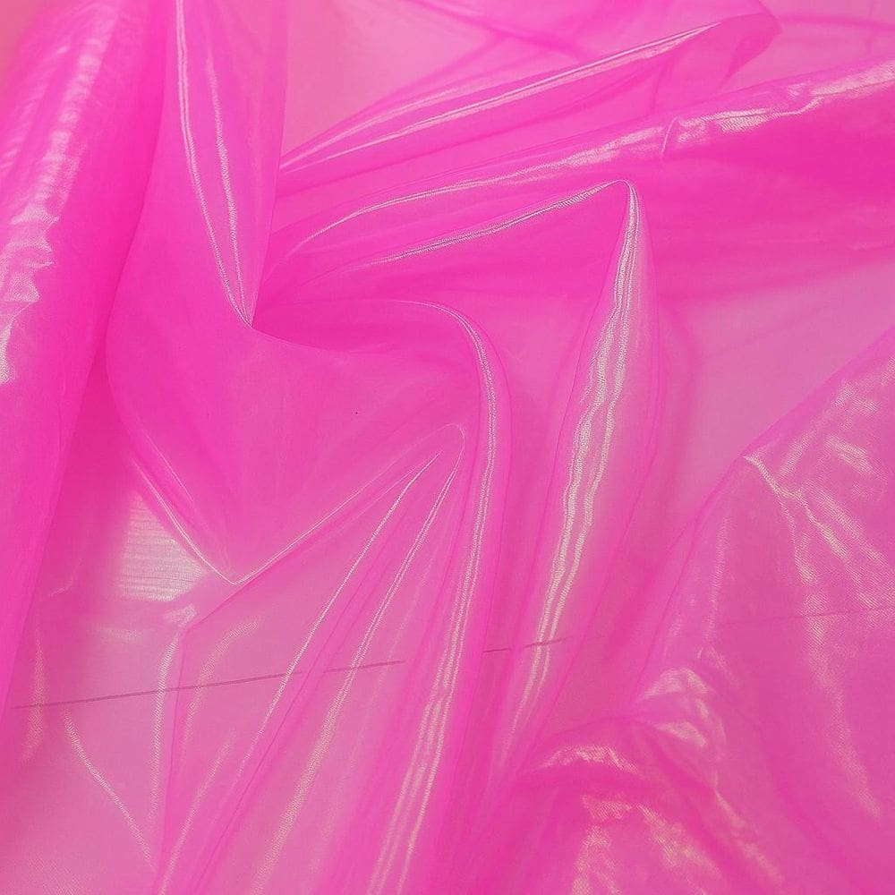 Tecido Organza Holografica Rosa Pink 3,00Mts X 1,50 +