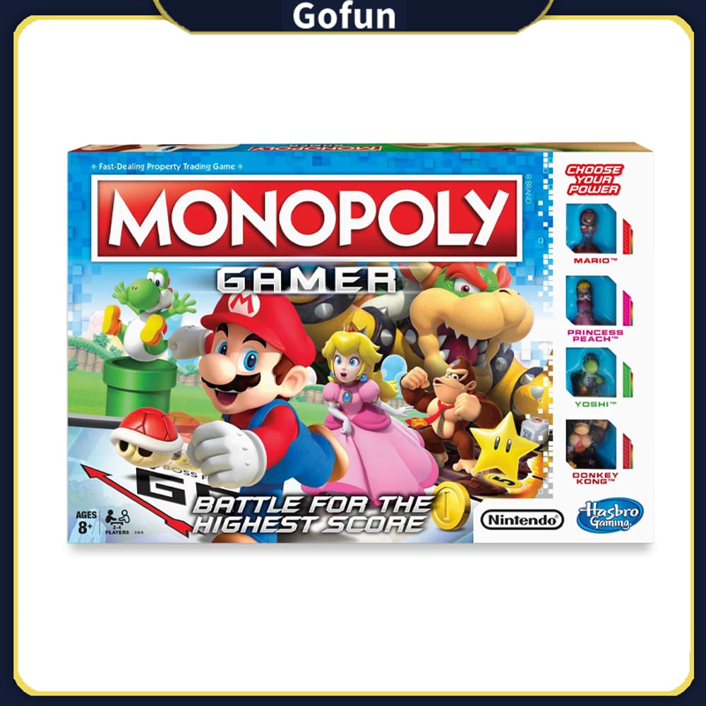 Jogo de tabuleiro Mario MONOPOLY Gamer com personagens de Super Mario