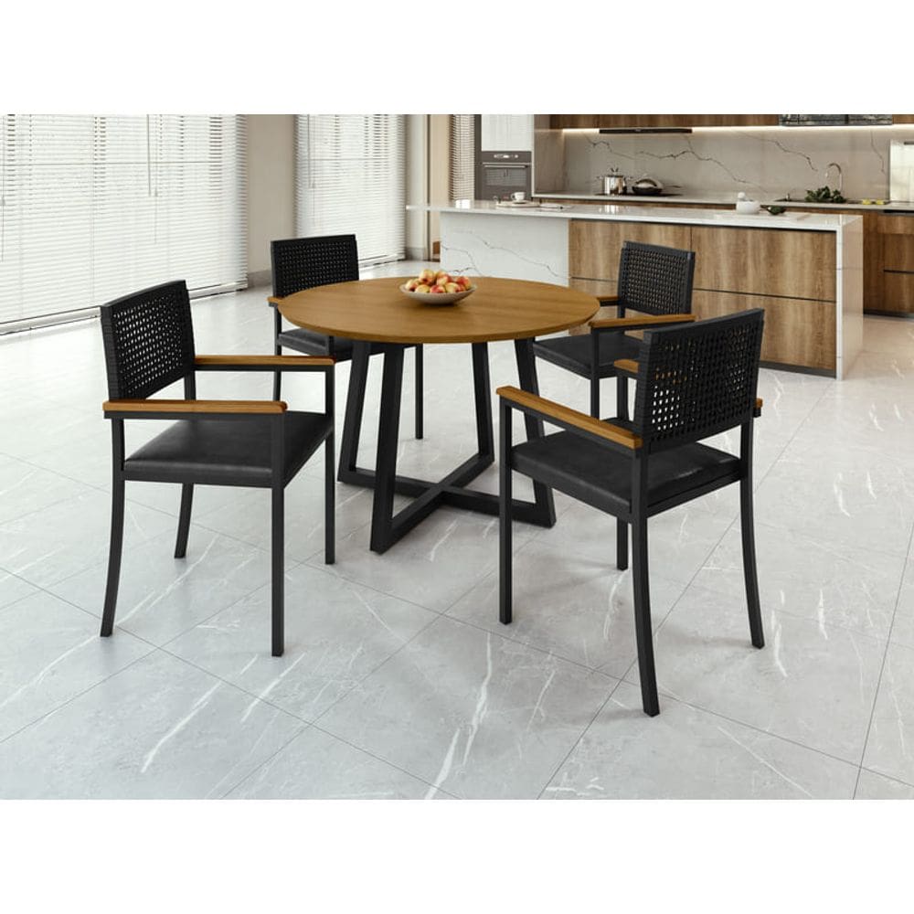 Conjunto Área Gourmet 4 Cadeiras 1,20m Coliseu Paonanda
