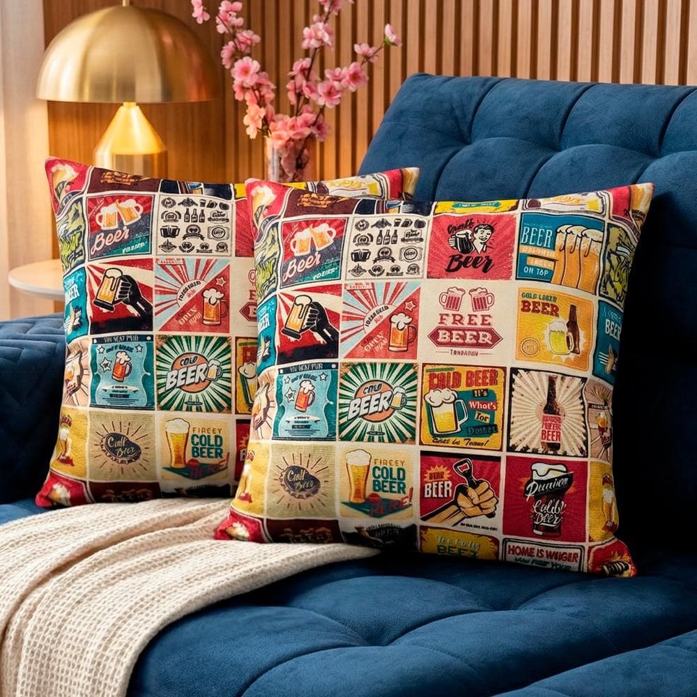 Almofadas Kit Plumie. de 45x45cm 2 Uni Estampadas Cama inBox