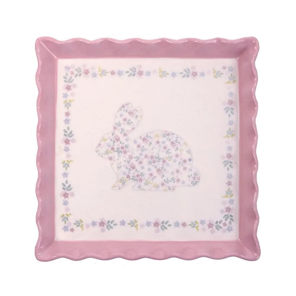 Prato De Pascoa Travessa Quadrada Coelho 1un 20,5cm  1064879