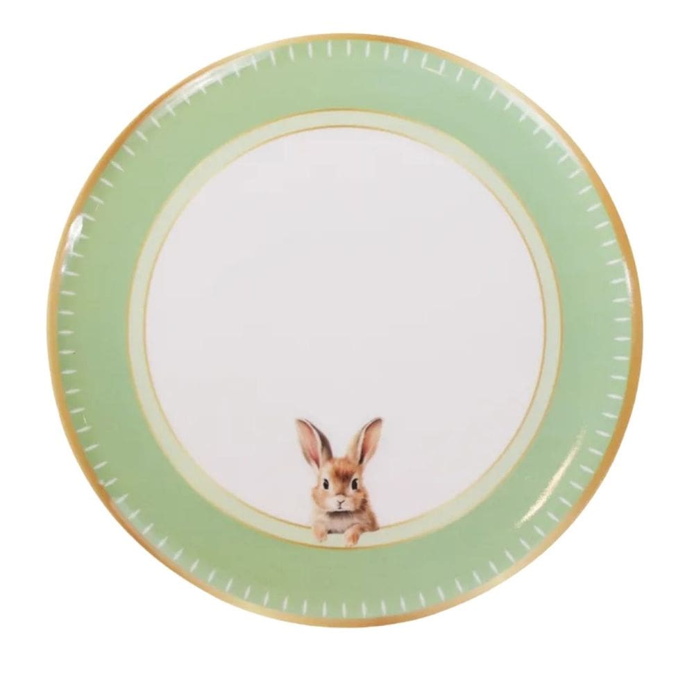 Prato De Pascoa Raso De Coelho Branco Em Melanina 25cm 1Und