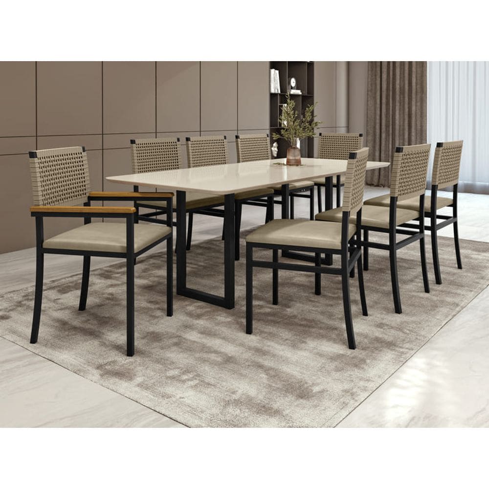 Conjunto para Área Gourmet 6 Cadeiras 2,0m Itália Paonanda