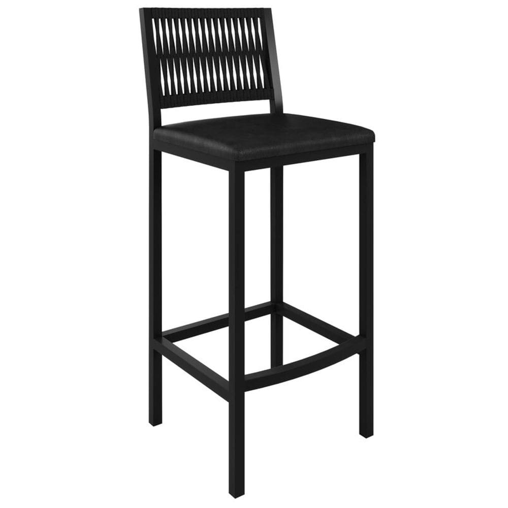 Banqueta Metálica em Corda Náutica Barcelona Paonanda Decor