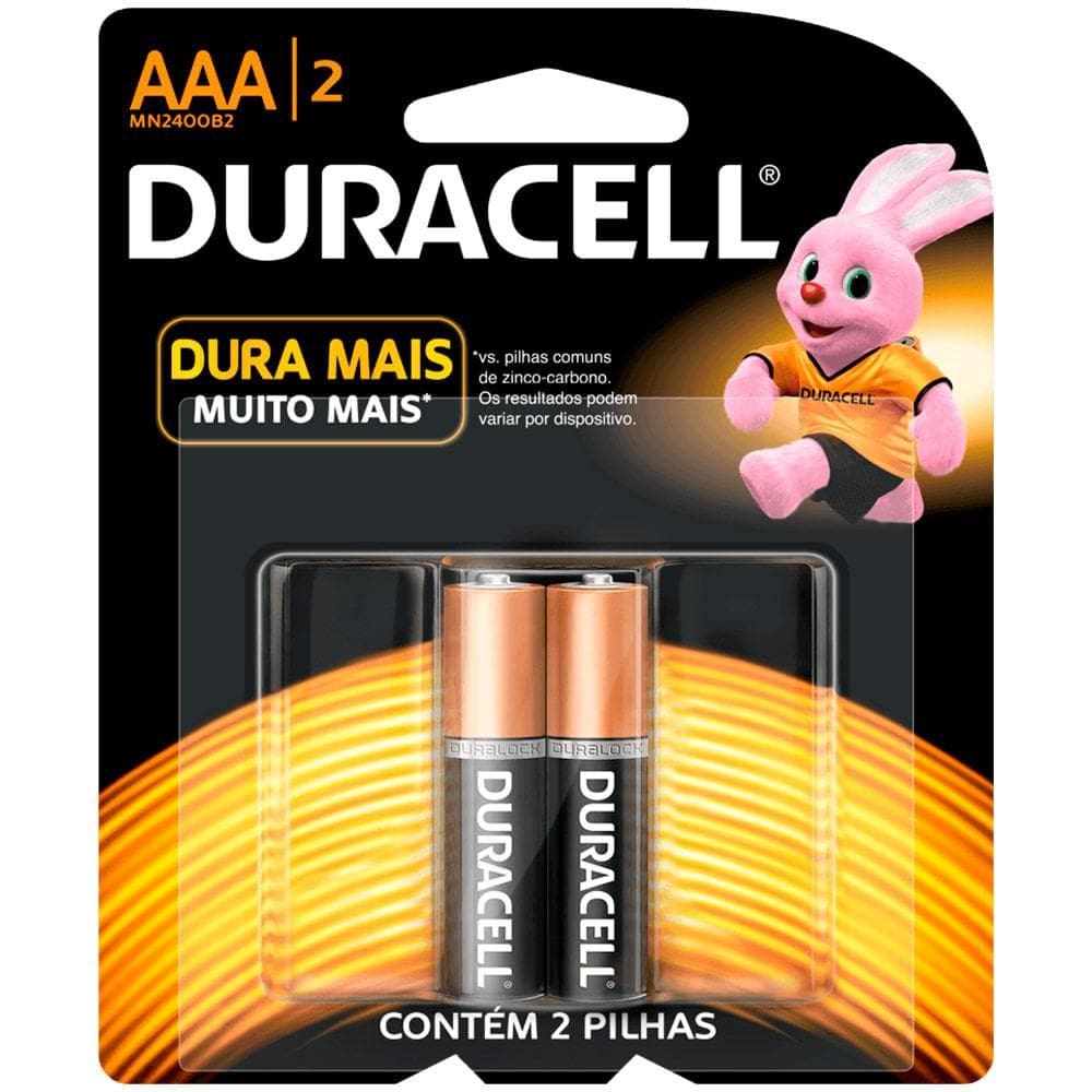 Pilha Alcalina AAA Palito com 2 Unidades - Duracell