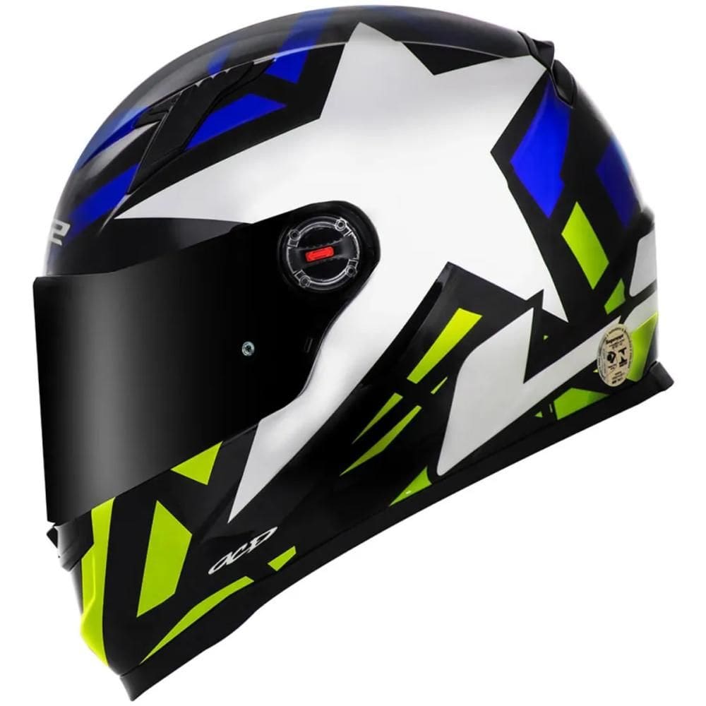Capacete LS2 FF358 Starwar Azul/Amarelo Flúor