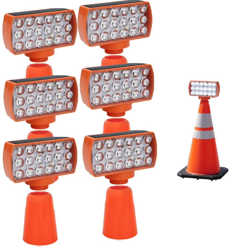 Sinalizador Solar Viario Kit 6 Duas Cores Seguranca Noturna Alerta Obra Avenida Rodovia Alerta Estrada Transito