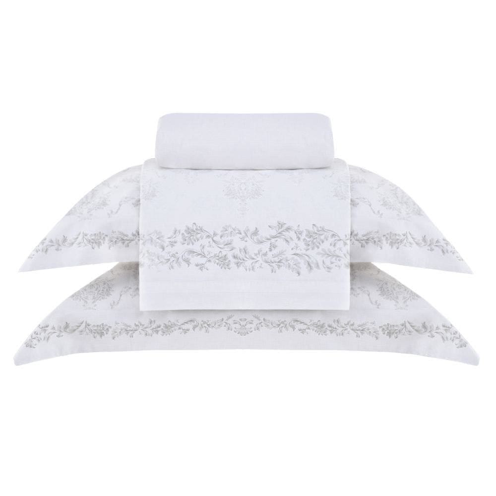 Jogo de Cama Buddemeyer Majestic 200 Fios 4 Peças Queen Cinz