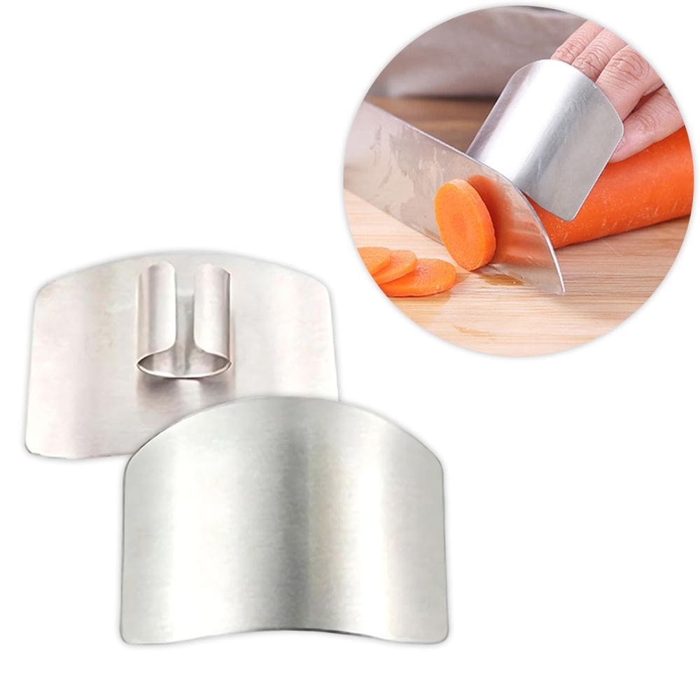 Protetor de Dedos em Aço Inox para Corte de Alimentos - Segurança na Cozinha