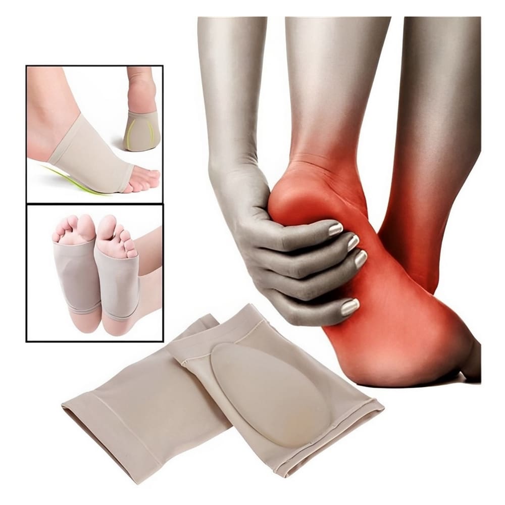 Par de Meias Ortopédicas Plantar Universal – Alívio da Fascite com Suporte em Gel de Sílica e Lycra Confortável