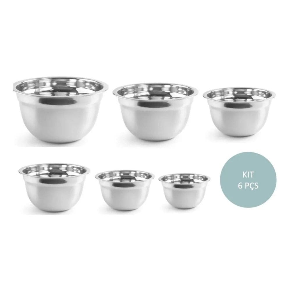 Jogo de Bowls Inox Profissional 6 Peças - O Kit Completo para sua Cozinha