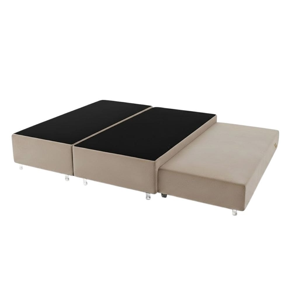 Cama Box Queen Bipartido c/ Cama Auxiliar Suede 40x158x198 - Santo Box