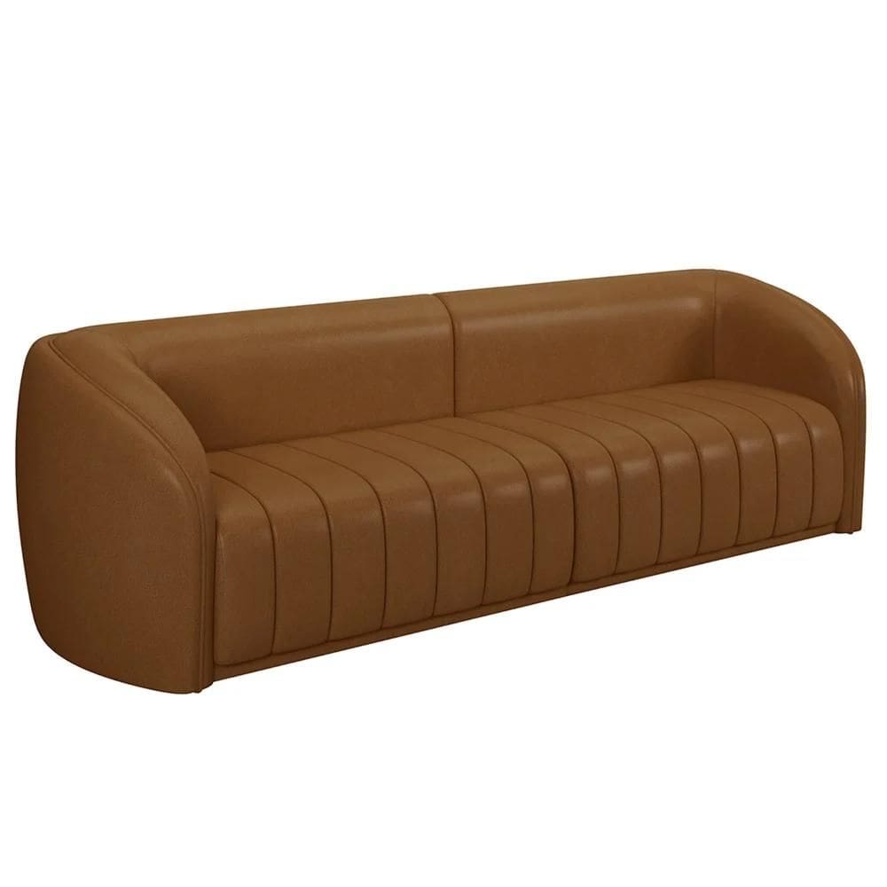 Sofá Living Decorativo 4 Lugares 332cm Meris Z32 Sintético Caramelo - Mpozenato