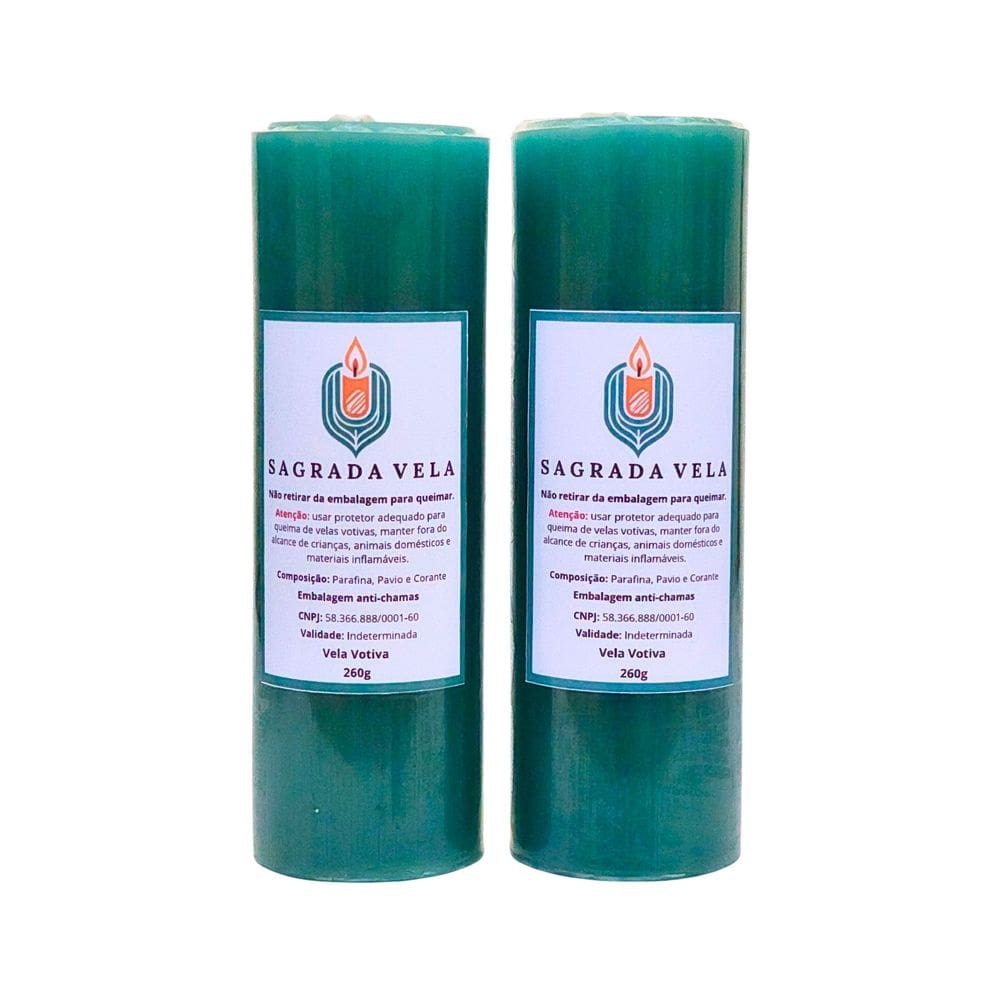 Kit 2 Velas Votiva 7 Dias 260G (Turquesa)