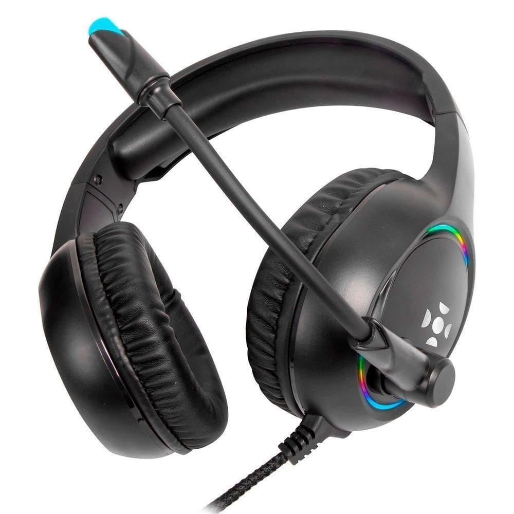 Headset Gamer Fortrek Holt, Driver 50mm, Led Rgb, P2, Usb, Adaptador P3, Preto - 70552
