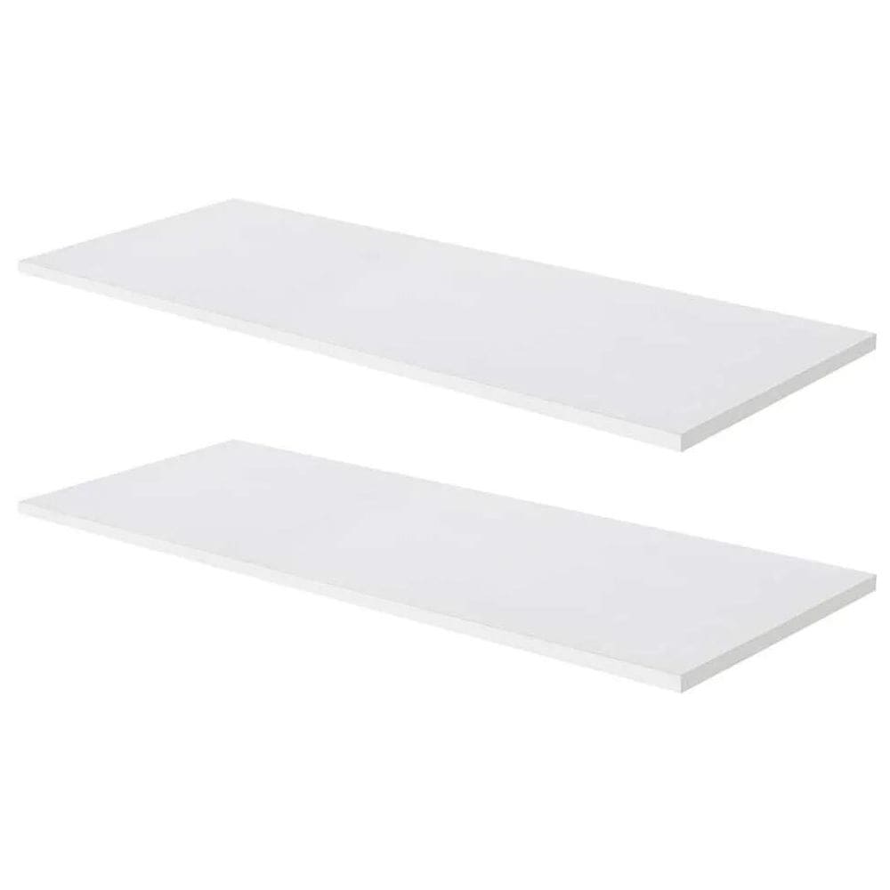 Kit 2 Prateleira 50X20 Mdf Branco + Kit Instalação