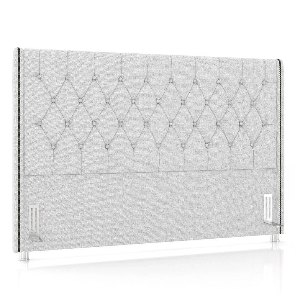 Cabeceira Cama Box Casal King 195cm Florenza Z37 Linho Cinza Claro - Mpozenato