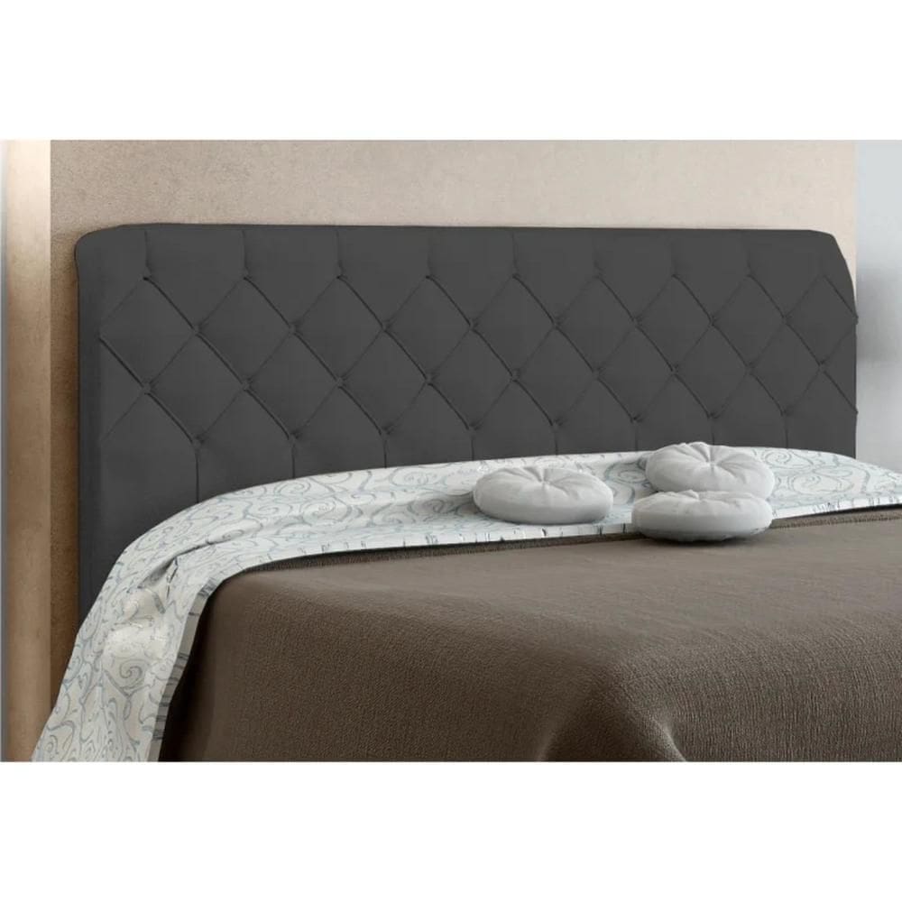 Cabeceira Cama Box Casal 140cm Paris Veludo Cinza - Js Móveis