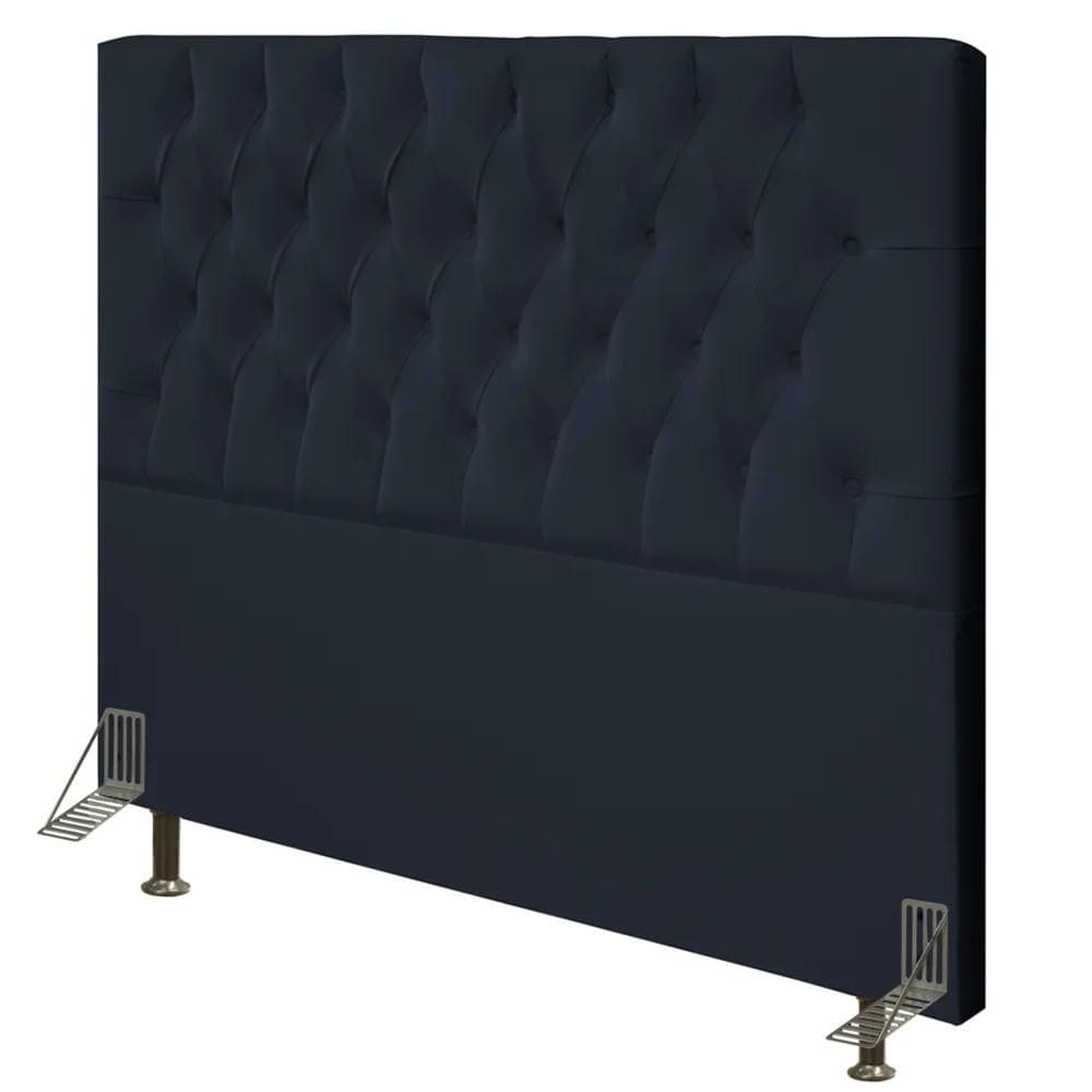 Cabeceira Cama Box Casal King 193cm Diamante Sintético Preto Z51 - Mpozenato