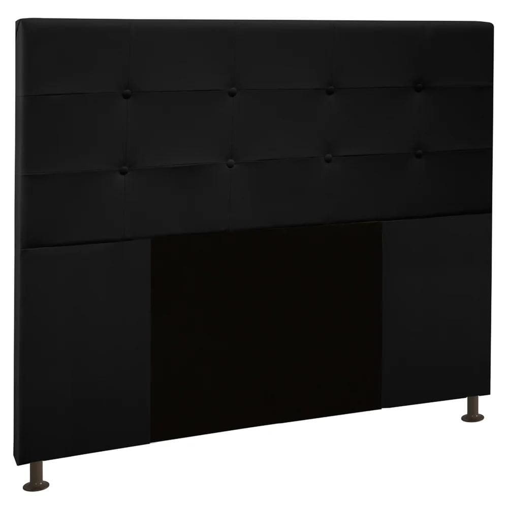 Cabeceira Cama Box Casal King 193cm Safira Sintético Preto Z51 - Mpozenato