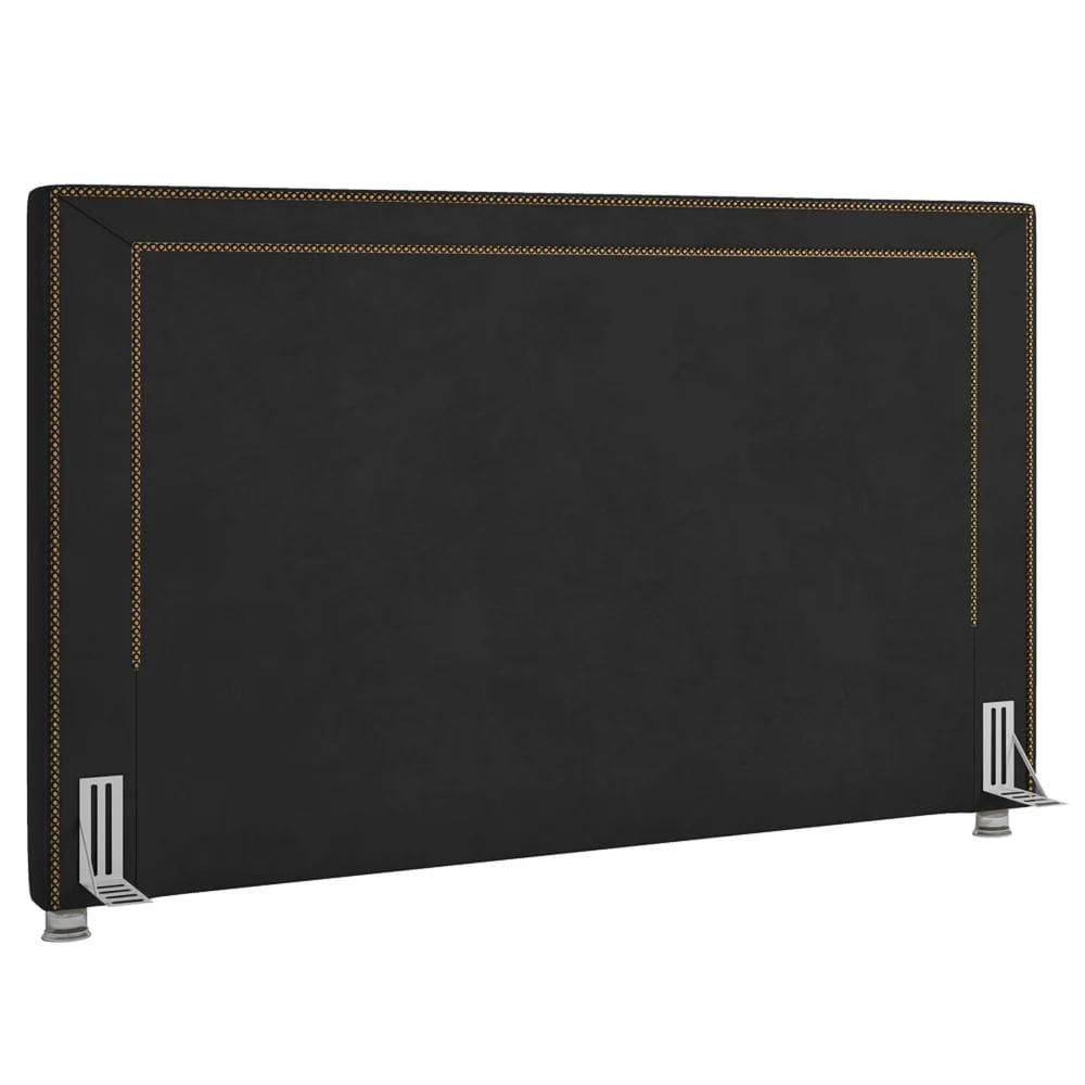 Cabeceira Cama Box Casal 140cm Mali Z37 Veludo Preto - Mpozenato