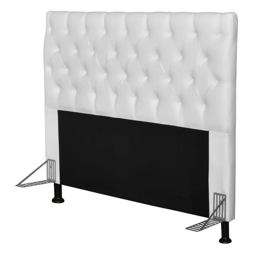 Cabeceira Cama Box Casal Queen 160cm Cristal Sintético Branco - Mv Estofados