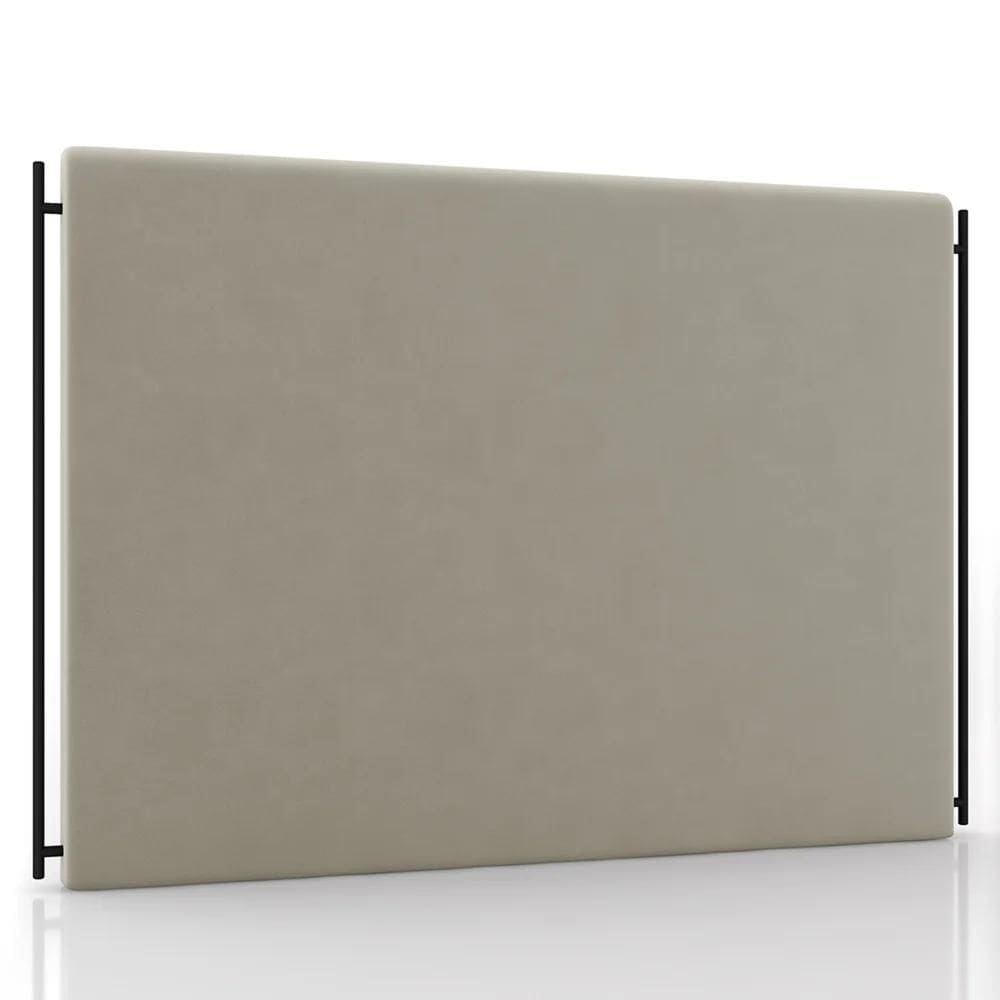 Cabeceira Cama Box Casal King 195cm Oscar Z37 Suede Bege - Mpozenato