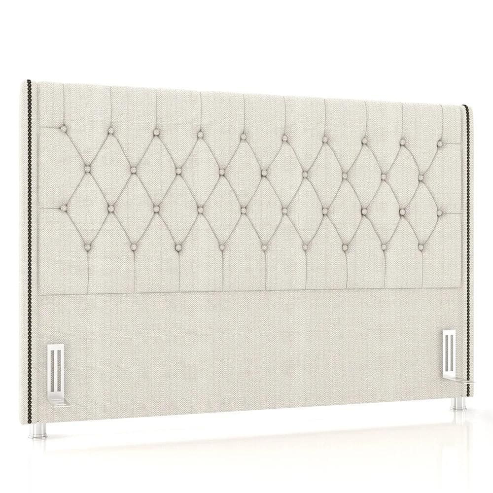 Cabeceira Cama Box Casal King 195cm Florenza Z37 Linho Creme - Mpozenato