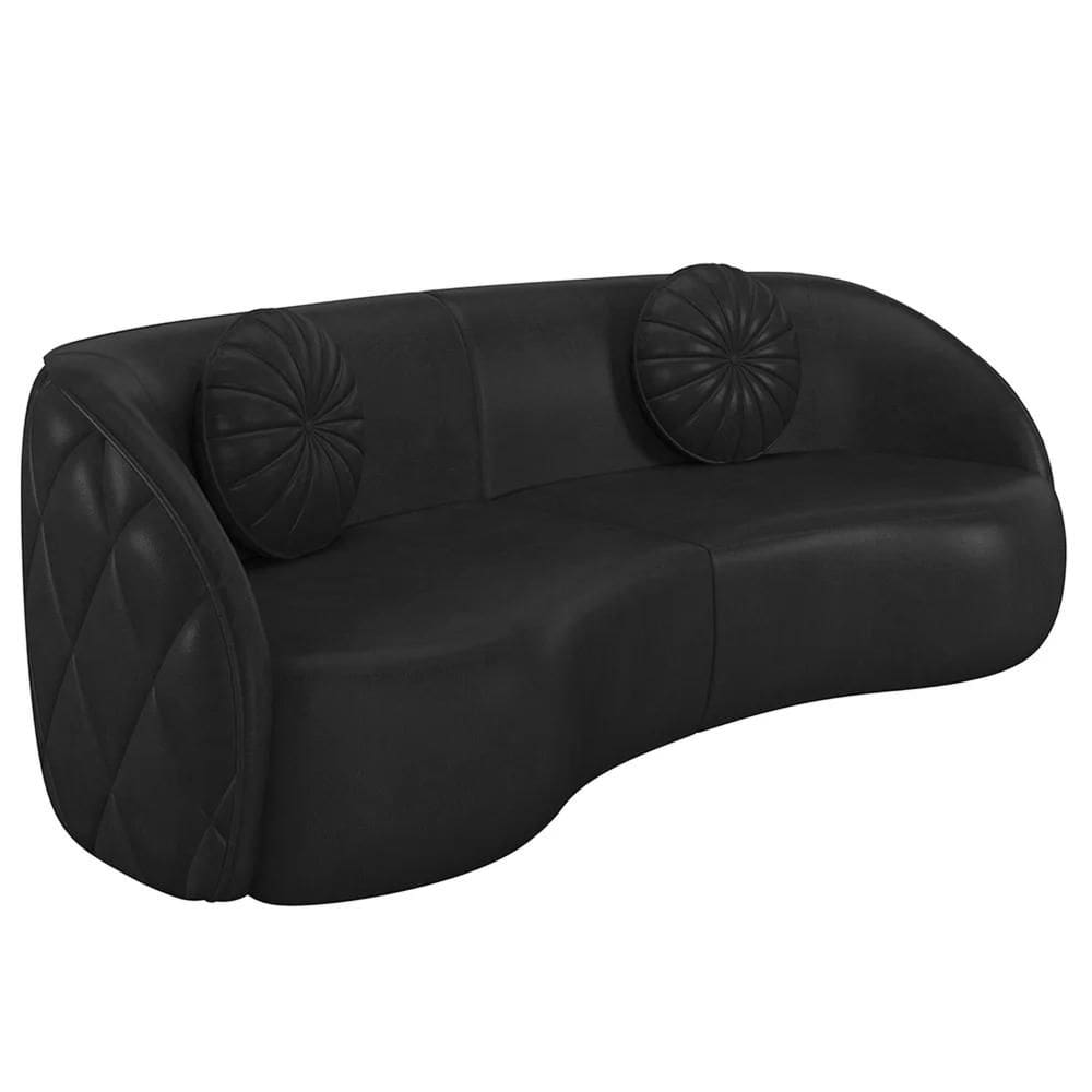 Sofá Decorativo com Almofadas 4 Lugares 318cm Tressê Zion Z32 Sintético Preto - Mpozenato