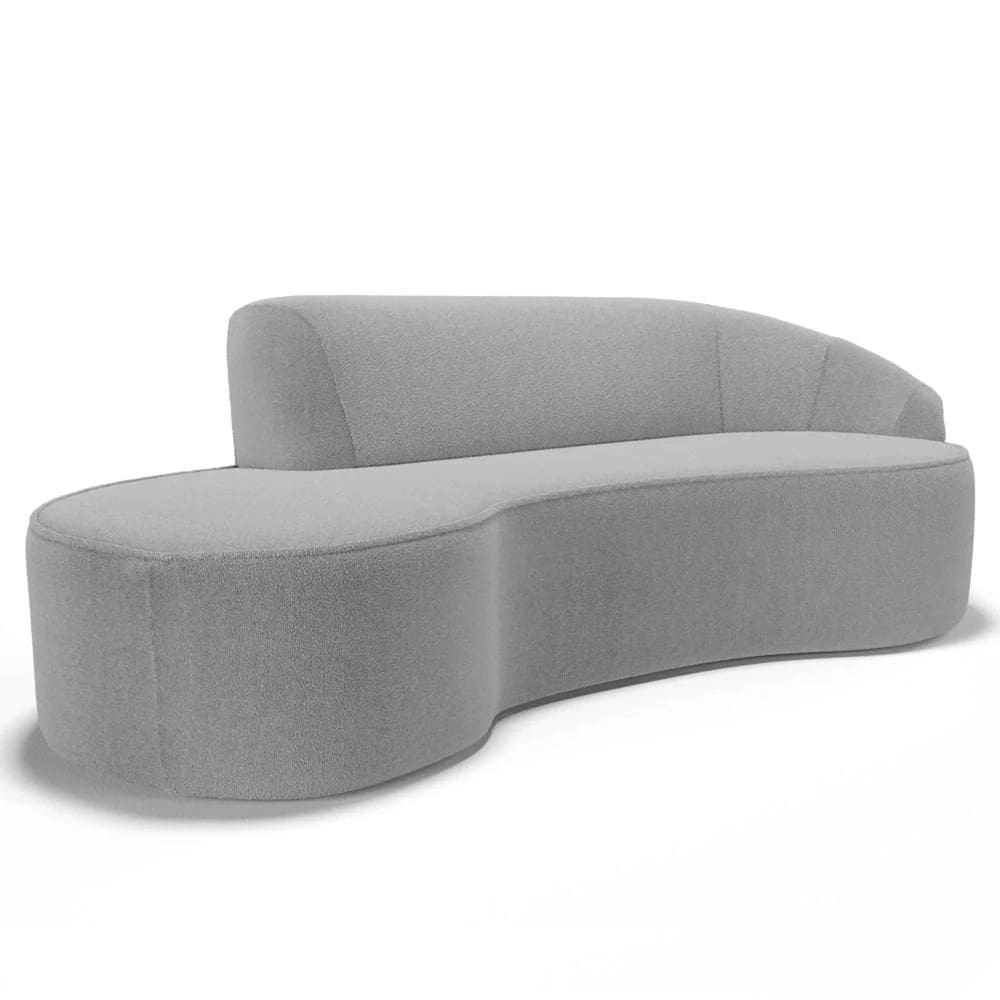 Sofá Living 4 Lugares 280cm Braço Direito Mozart D06 Boucle Cinza - Mpozenato