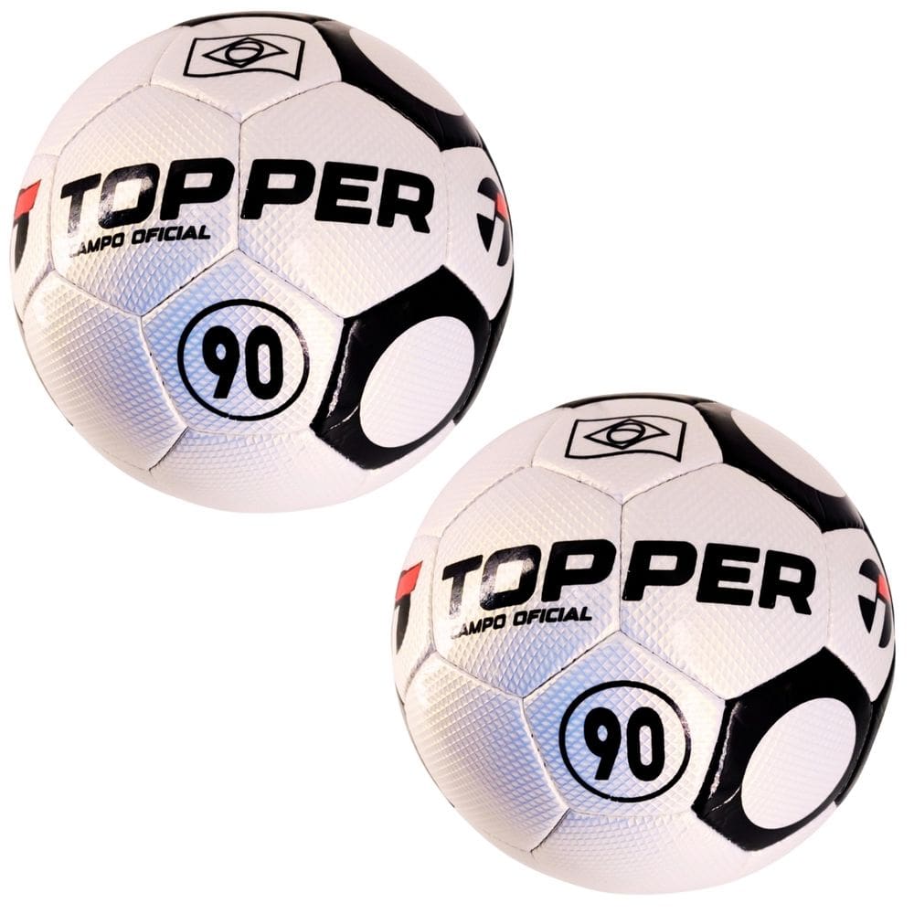 Kit 02 Bola De Futebol Campo Topper 90 Oficial Costurada à Mão