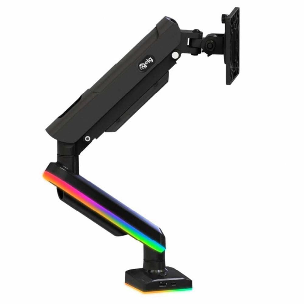 Suporte ELG Gamer Ergonômico Articulado para Monitor de Mesa com RGB F100RGB 17 a 35 com Pistão a Gás Cinza Escuro