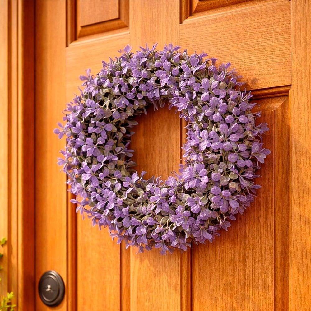 Guirlanda Coroa De Flores Artificial Enfeite Decorativo 25cm