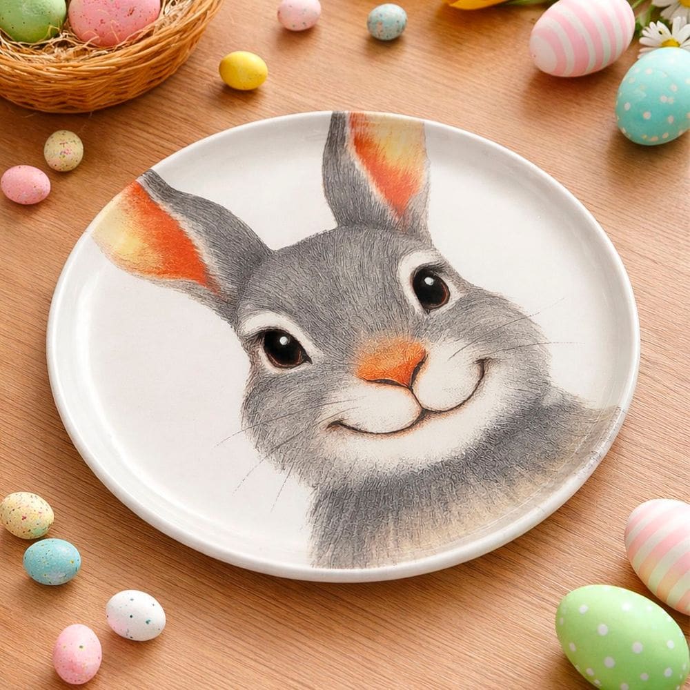 Jogo Pratos Sobremesa Bio Sorrisos Páscoa Kit 4pçs 21,5cm