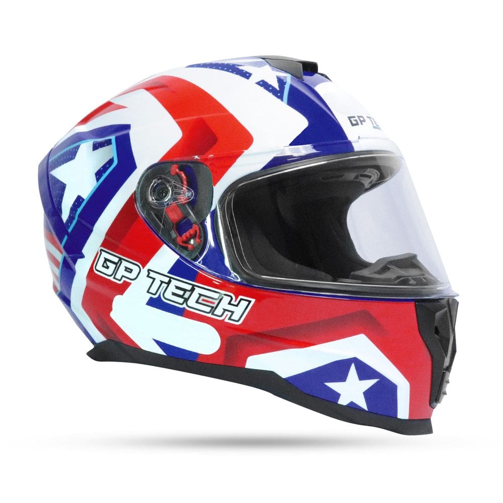Capacete Gp Tech Ultra Sv Blaze Branco/Vermelho/Azul