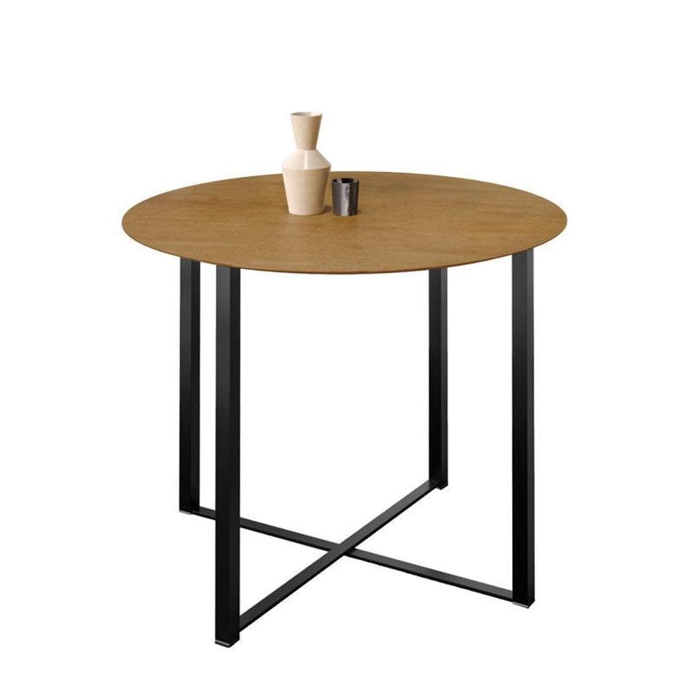 Mesa de Jantar Renata 100 cm Tampo Rendondo Preto Ype - Artefamol